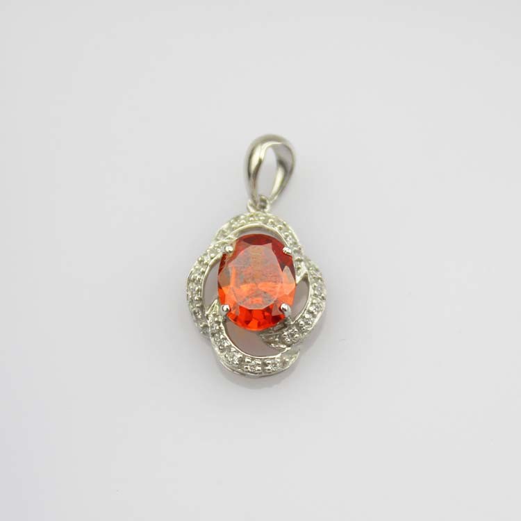 925 Silver Pendant Necklace 7x9mm Oval Lavender Amethyst Cubic Zirconia (PSJ030)