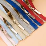 Durable Metal Zipper Gold Teeth Zinc Alloy Open Type Clothing Accessories