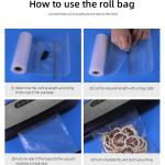 11" X 50' Food Saver Vacuum Sealer Bags Rolls Embossed Roll Bags 2counts For