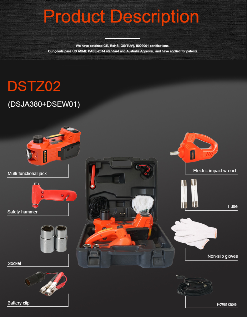 3T Double Pump Hydraulic Trolley Jack Emergency Car Tyre Change