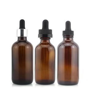 Wholesale 120ml Empty Amber Glass Bottles 4 Oz Boston Round Glass Bottles For Oil Products from china suppliers