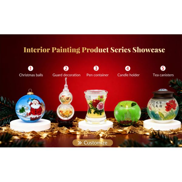 Customized Hand Painted Christmas Tree Decoration Glass Ball with Size and Logo Custom for Party Personalized Glass Ornament