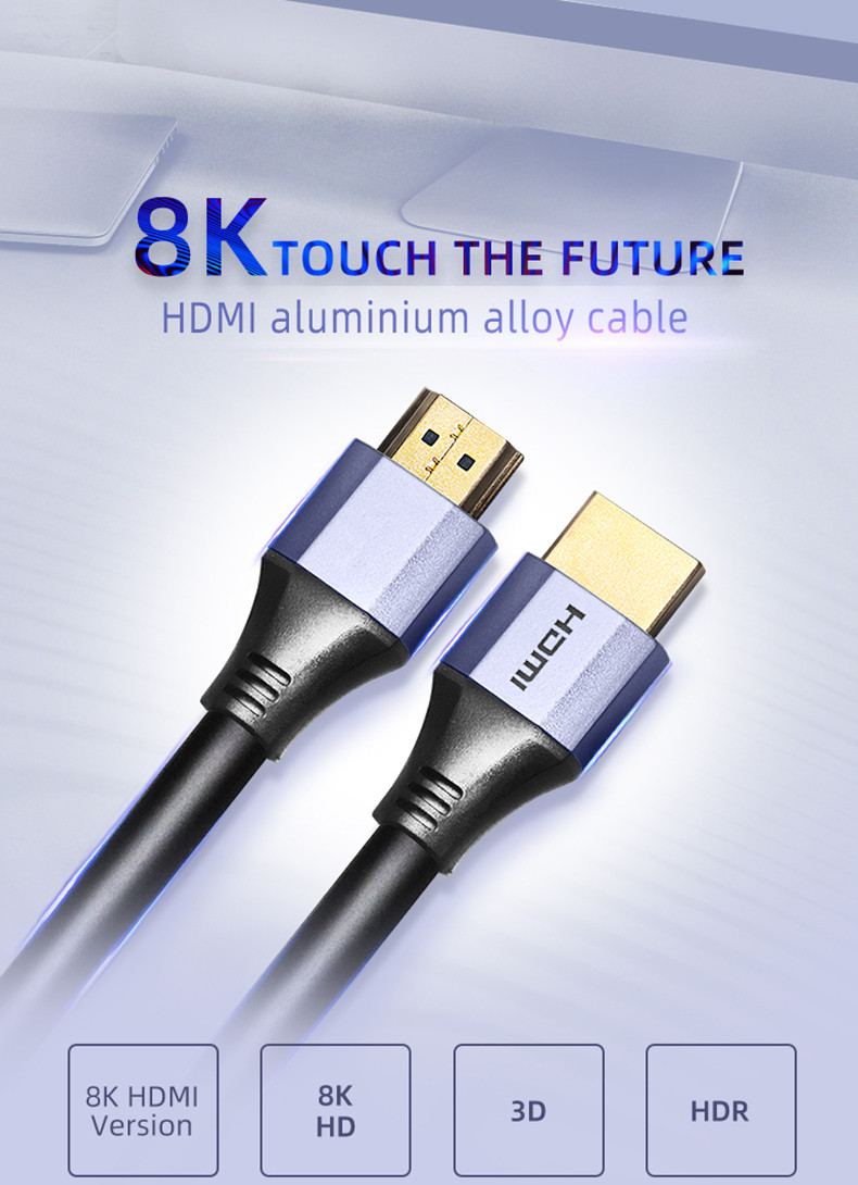 Source Factory High Quality Newest 28Awg High Speed Hdmi  48Gbps Custom Logo 8K Hdmi Cable For Hdtv Ps4
