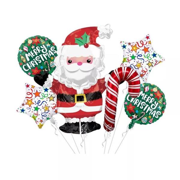 Wholesal New Christmas Candy Cane Balloon Aluminum Foil Balloon Santa Claus