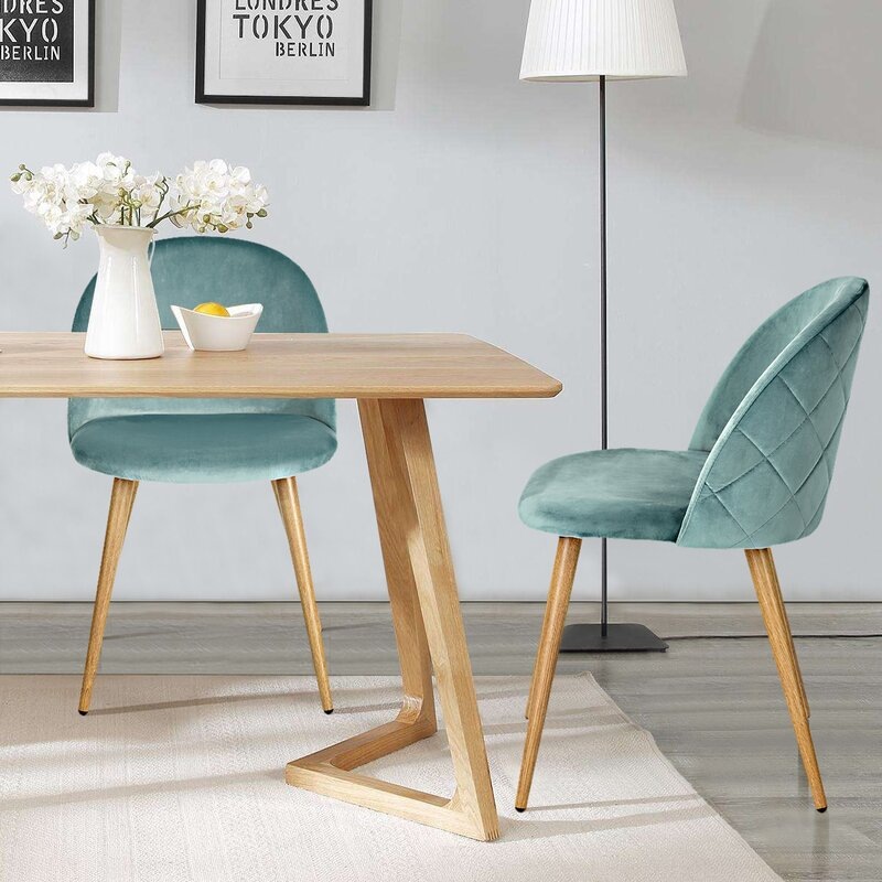 Sage Green Upholstered Dining Chairs Comfortable Boucle Upholstered Chair