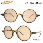 women's round fashionable sunglasses ,UV 400 Protection Lens,made of plastic