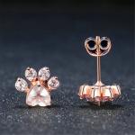 Adorable Look Children's Animal Footprints Stud Earrings In 925 Sterling Silver