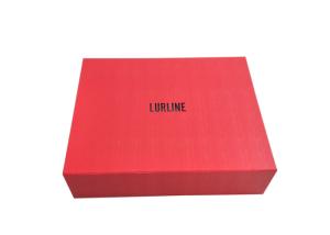 Wholesale Red Magnetic Foldable Gift Boxes Hot Foil Black Logo For Clothes Packaging from china suppliers