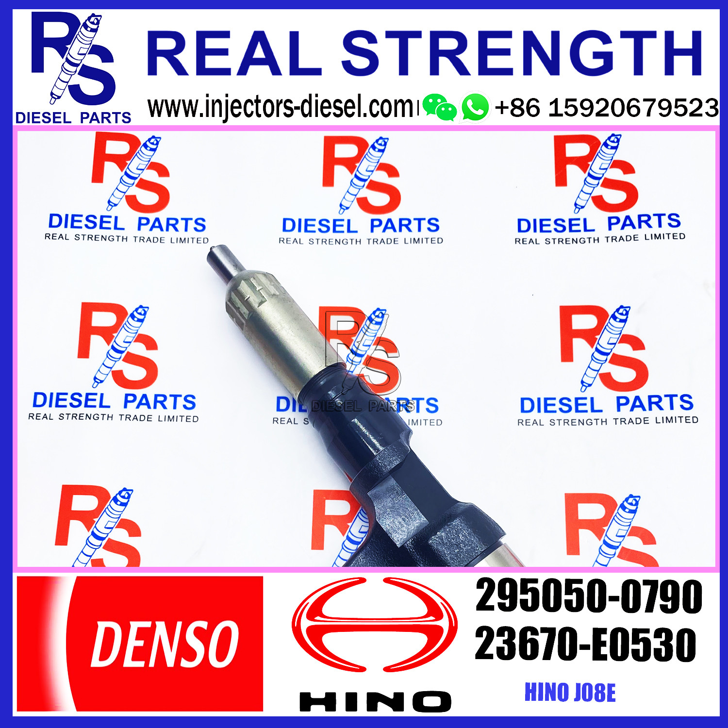 diesel common rail injector 23670-E0530 diesel engine fuel injector 295050-0790 for HINO J08E