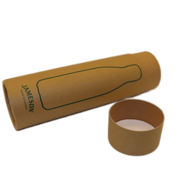 Height 27.5cm Retail Packaging Boxes , Kraft Paper Tube Box For 500ML Bottle Dia 8cm