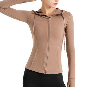 Wholesale OEM ODM Breathable Hooded Yoga Top Solid Yogalicious Long Sleeve Tops from china suppliers