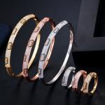 Fashion Bracelet Ladies Silver Color Cubic Zirconia Bangle Royal Tennis