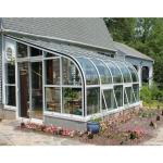 Outdoor Glass Sunroom Laminated Tempered Glass Curved Roof Sunroom Aluminum