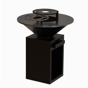 Wholesale Black Painting Round Corten Steel BBQ Grill Fireplace 1330*500*1000mm from china suppliers