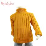 Children's high neck long sleeve cotton top baby girls Ribbed Knit sweater