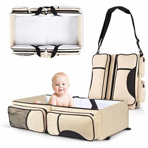 Newborns Diaper Bags Travel Bassinet , Messenger Changing Bag 3 In 1 Safe