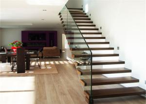 Wholesale Luxury Modern Style Floating Timber Stairs Humanized Design , No Support Underneath from china suppliers