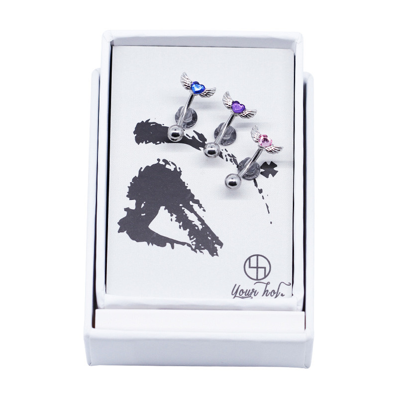 Purple Heart Gem 8mm Cool Eyebrow Piercing Jewelry For Guys Christmas Gifts