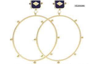 Wholesale Saya 18k Stainless Steel Gold Earrings Blue Gem Earrings For Party from china suppliers