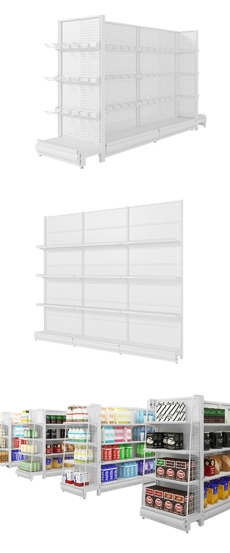 Modern Style Supermarket Display Shelving