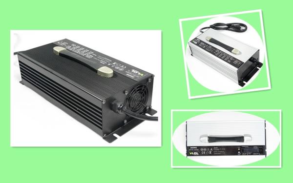 Intelligent 60V Battery Charger, 25A Portable Battery Charger With Black Silver
