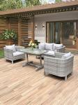 Restaurant Outdoor Light Luxury PE Rattan Sofa Set Patio Waterproof Metal