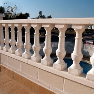 Wholesale BLVE Stone Balcony Railing White Marble Balusters Handrail Hotel Stairs Hand Rails Home Decor Wholesale from china suppliers