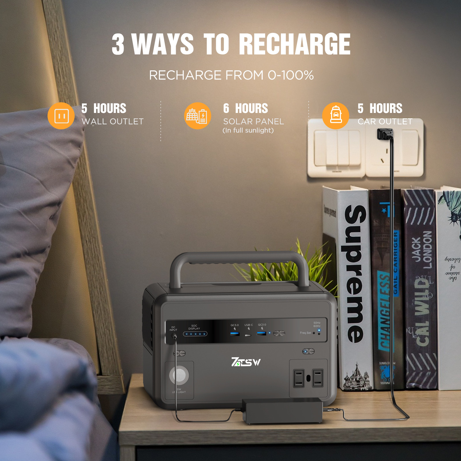Outdoor Storage Solar Generator 600W AC DC Portable Power Bank Power Station Portable Power Station With Inverter