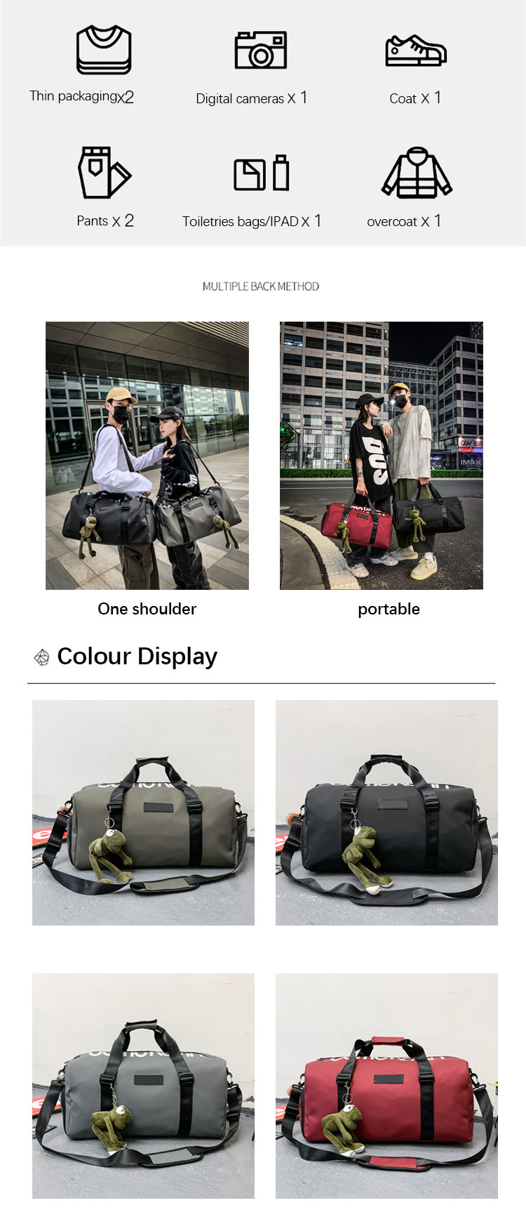 Sympathybag Customized Logo Sports Fitness Gym Bag Outdoor Travel Tote Bag