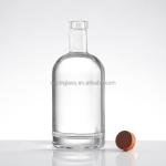750ml Empty Square Wine Whiskey Glass Bottle with Wooden Cap Made of Super Flint