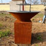 Outdoor Camping Corten Steel BBQ Grill Wood Fuel
