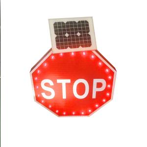 Wholesale Octagon Solar Powered Street Signs Aluminum 6.6AH Traffic Led Warning Signs from china suppliers