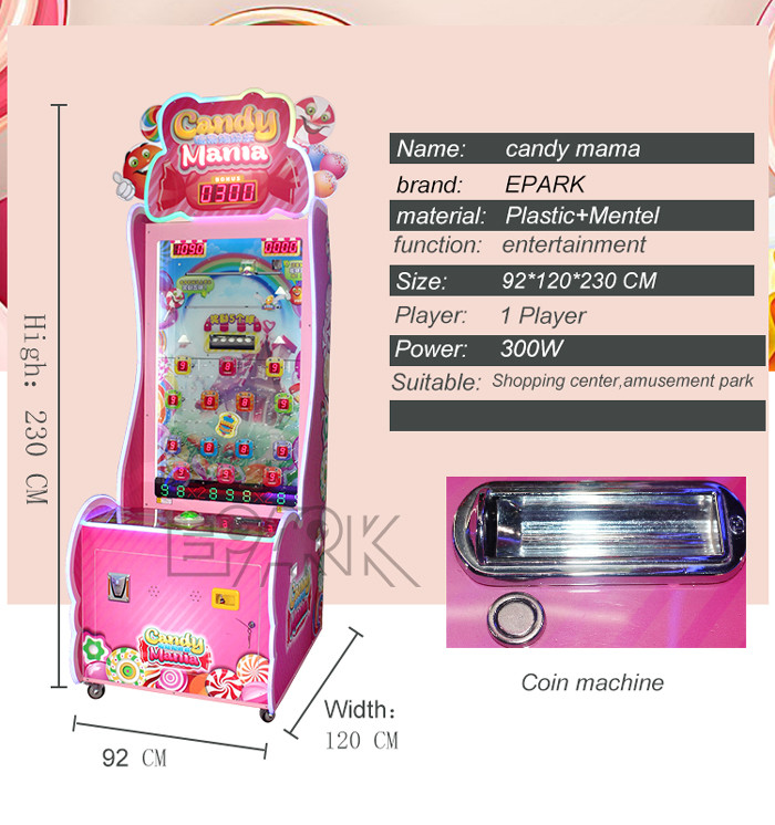 Luxurious Redemption Ticket Coin Operated Arcade Machine Candy Mama Prize Win