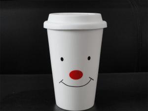 Wholesale ceramic travel coffee mug with silicone lid from china suppliers
