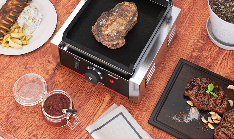 Commercial Panini Press Grill Maker with PTFE Non-Stick Coating NO App-Controlled
