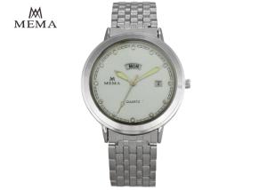 Wholesale Coolest Mens Luxury Quartz Watches , Mens Silver Dress Watch Weather Proof from china suppliers