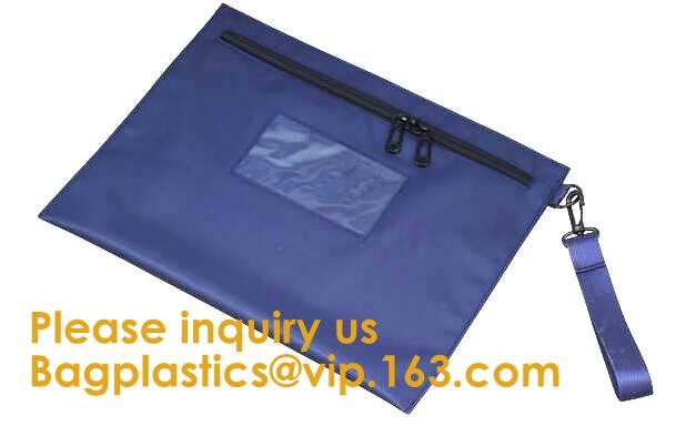 Zipper Vinyl PVC Leather Bank Deposit Bags Bank Deposit Bag With Key Ring,Locking Courier Bag 1000 Denier Nylon Combinat