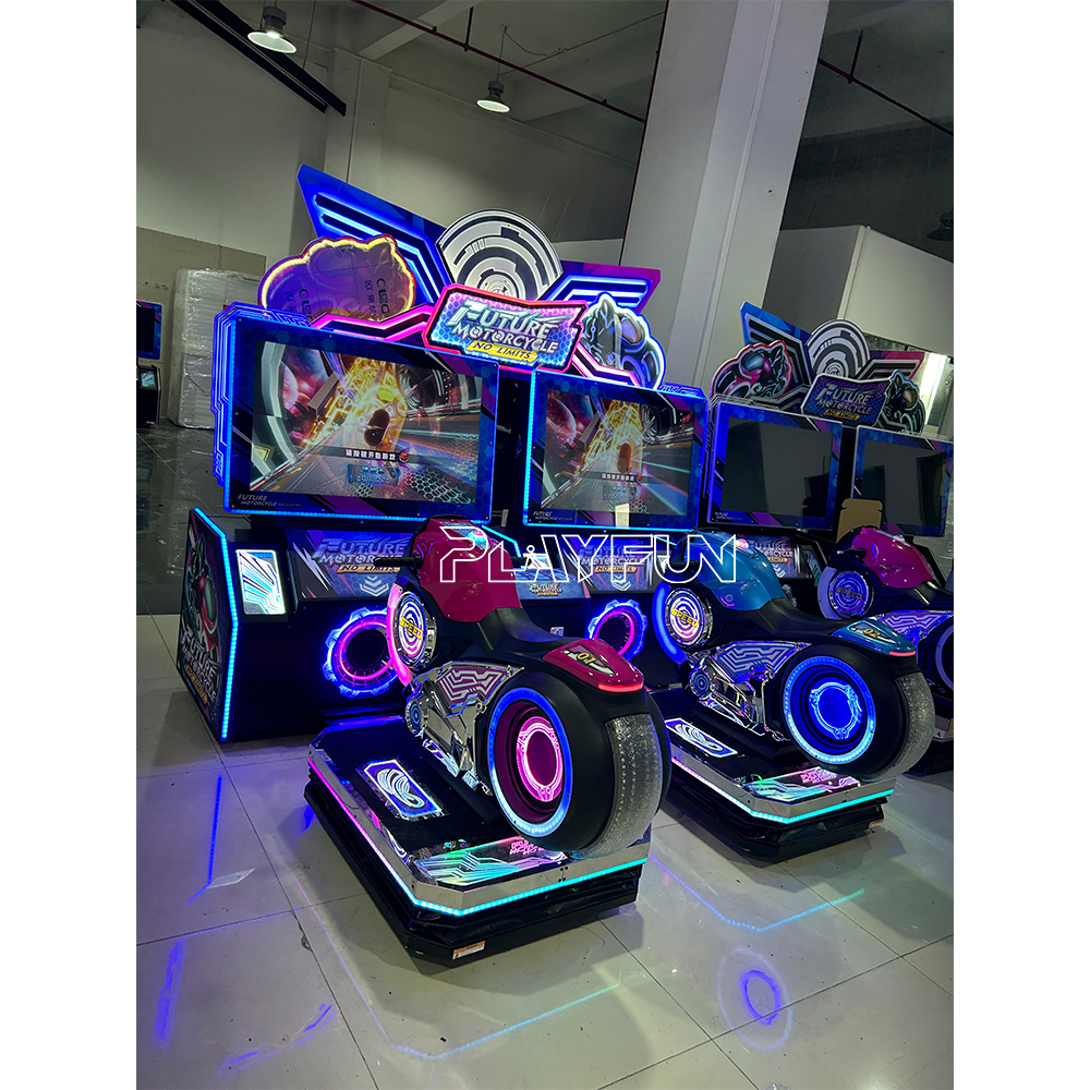 High Quality Coin Operated Twin Gaming Future Motorcycle Bike Racing Car Moto Driving Simulator Motion Arcade Game Machine