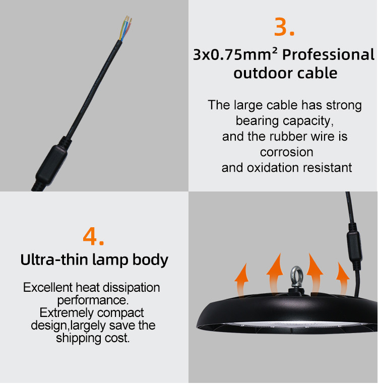 KCD Warehouse Commerical IP65 Waterproof High Lumens Hot Sale 100w 150w 200w 300w Industrial Dimmable LED High Bay Light