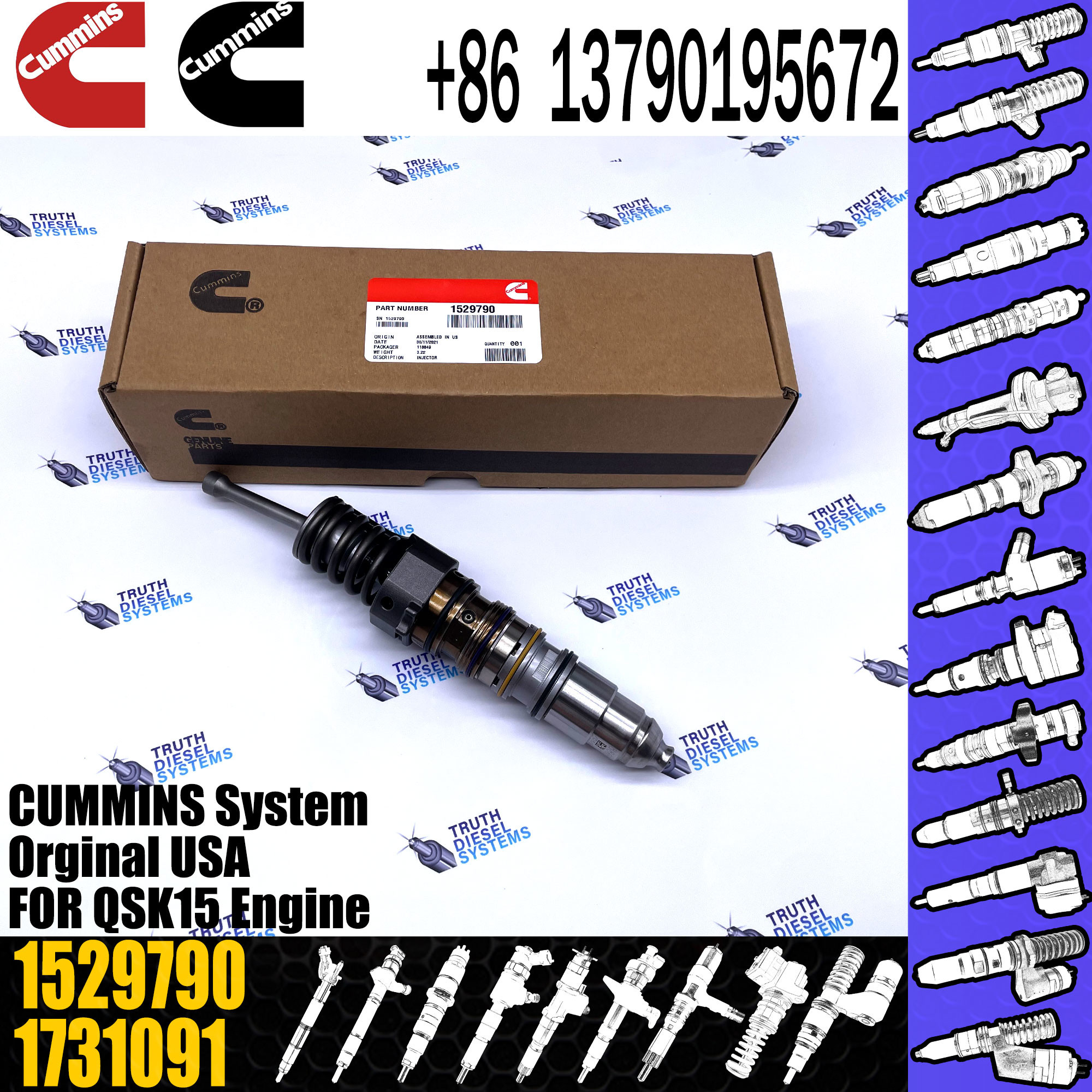 1464994 579251 Cummins Fuel Injector 1529790 1473430 1481827 1511696 1521978 1764364 579263 1499257