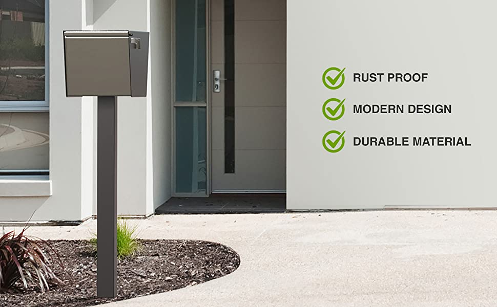 Anti-Rust Combination Code Lock Modern Mailbox for Large Capacity Package Parcel Drop