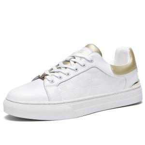 Wholesale New Genuine Leather Upper Rubber Soles Men'S Shoes White Shoes Height-Increasing Sneakers Men'S Casual Leather Shoes from china suppliers