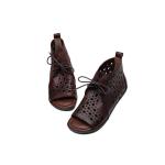 S453 New Style Sandals Female Open Toe Breathable Cool Leather Sandals Female