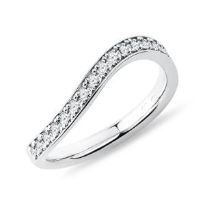 Wholesale 925 Sterling Silver White Gold Diamond CZ Wave Ring for Ladies Fine Jewelry OEM/ODM from china suppliers