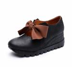 S277 Direct Selling New Leather Bowknot High-Top Leather Shoes All-Match Fashion