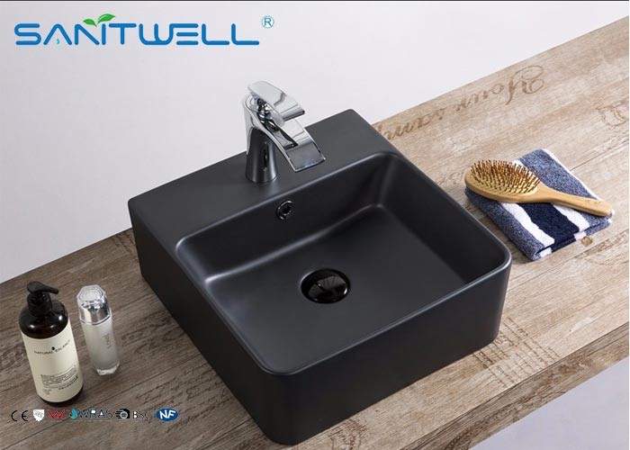 Fashion Ceramic Art Basin Matte Black Bathroom Sink 480*370*130 mm New Style