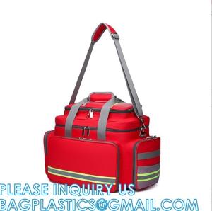 Wholesale Red First Responder Bag Trauma Backpack, Medical Emergency Kits Storage Jump Bag Pack for EMT, EMS, Police from china suppliers