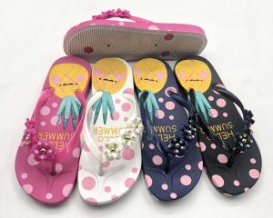 Wholesale Printed Skid Proof PVC Foam Footbed Flip Flops For Women from china suppliers