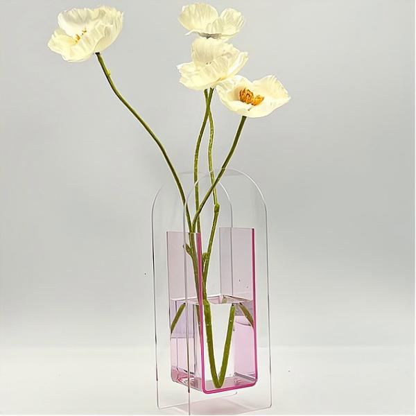 U Shape Plexiglass Acrylic Floral Stands , Acrylic Centrepiece Stand Custom