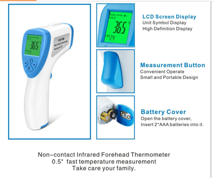 High Accuracy Body Infrared Thermometer Digital Forehead Thermometer Gun